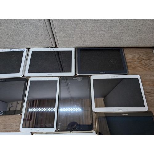 709 - A collection Samsung tablets to include SM-P900, SM-T580, SM-T800 etc.