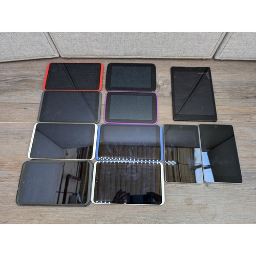 725 - Eleven tablets, three Nexus and eight Tesco Hudl