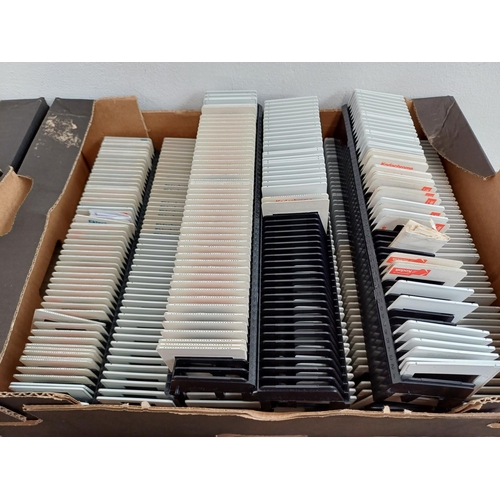 619 - Three boxes containing a large collection of slides to include 'View from Staple Island to Brownsman... 