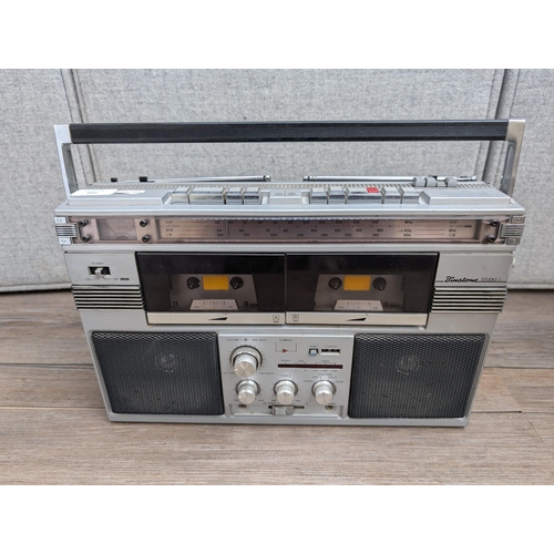 685 - A vintage Binatone Studio 2 01/4044 portable three-band radio/twin cassette recorder