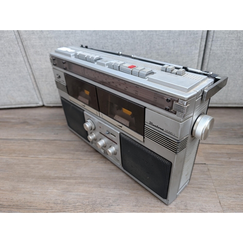 685 - A vintage Binatone Studio 2 01/4044 portable three-band radio/twin cassette recorder