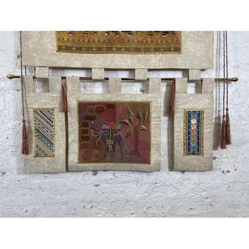 267 - A late 20th century African needlepoint wall hanging - approx. 133cm high x 87cm wide