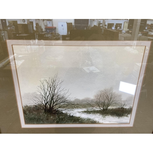 268 - A late 20th century gilt framed Paul Mann watercolour of a lakeside scene - approx. 47cm high x 60cm... 