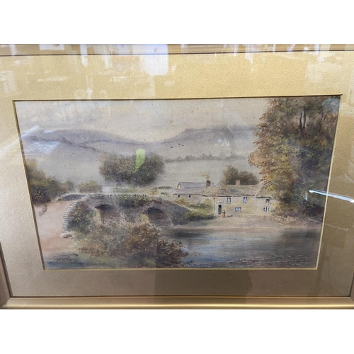 288 - A late 19th/early 20th century gilt framed J. W. Stedman watercolour of a village scene signed lower... 