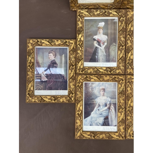 295 - Eleven late 20th century gilt framed prints of European Royalty - largest approx. 44cm high x 34cm w... 