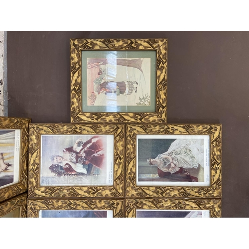 295 - Eleven late 20th century gilt framed prints of European Royalty - largest approx. 44cm high x 34cm w... 