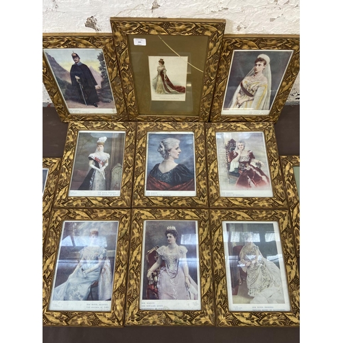 295 - Eleven late 20th century gilt framed prints of European Royalty - largest approx. 44cm high x 34cm w... 