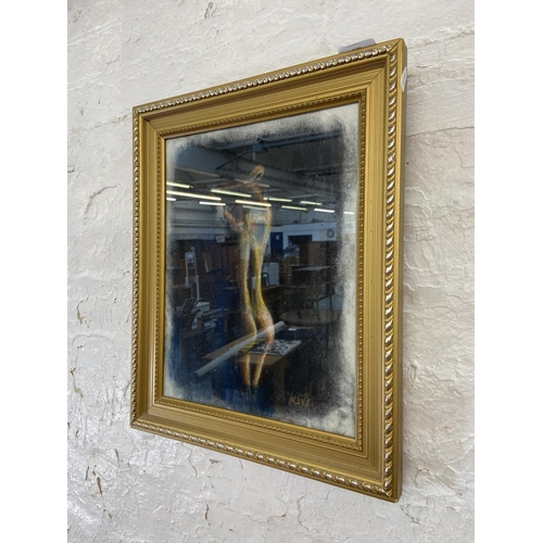 298 - A Kevin Williamson pastel life drawing of nude lady - approx. 44cm high x 37cm wide