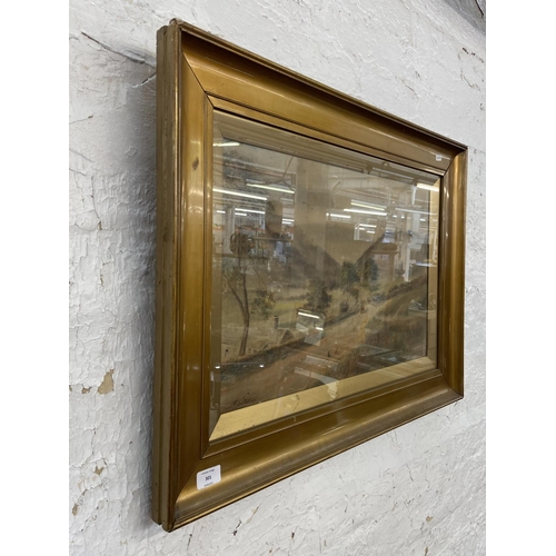 301 - A late 19th/early 20th century gilt framed J. W. Stedman watercolour of a rural scene signed lower l... 