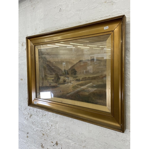 301 - A late 19th/early 20th century gilt framed J. W. Stedman watercolour of a rural scene signed lower l... 