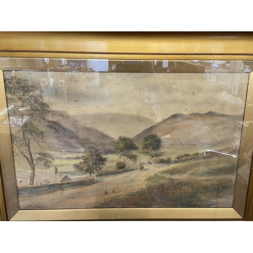 301 - A late 19th/early 20th century gilt framed J. W. Stedman watercolour of a rural scene signed lower l... 