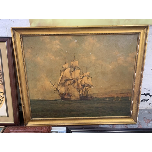 320 - A large collection of pictures and prints to include gilt framed Sir William Russell Flint print, mi... 