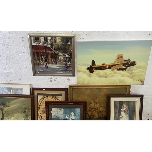 320 - A large collection of pictures and prints to include gilt framed Sir William Russell Flint print, mi... 