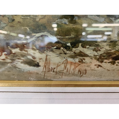 326 - A late 19th century gilt framed Albert Pollitt (1856-1926) watercolour of cattle herding - approx. 7... 