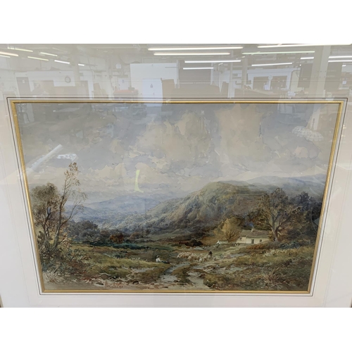 326 - A late 19th century gilt framed Albert Pollitt (1856-1926) watercolour of cattle herding - approx. 7... 