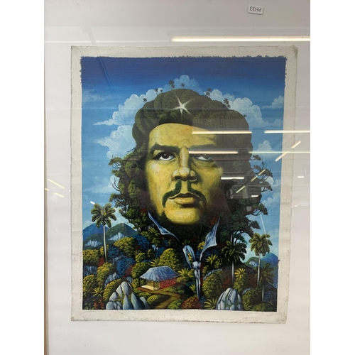 331 - A modern framed acrylic on canvas of Che Guevara - approx. 78cm high x 57cm wide