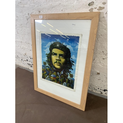 331 - A modern framed acrylic on canvas of Che Guevara - approx. 78cm high x 57cm wide