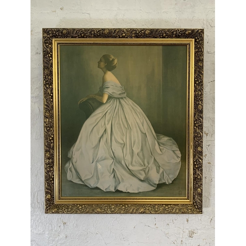 342A - Two mid 20th century framed Joanne Pemberton Longman portrait prints of two ladies - largest approx.... 