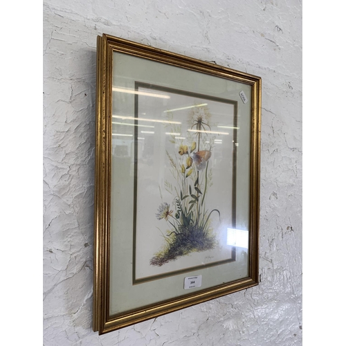 344 - A framed H. R. Hughes botanical print