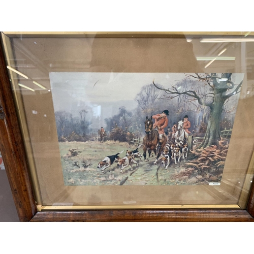 344A - Four mid 20th century framed hunting prints - approx. 35cm high x 42cm wide