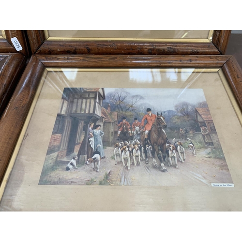 344A - Four mid 20th century framed hunting prints - approx. 35cm high x 42cm wide