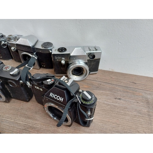 638 - Seventeen 35mm SLR camera bodies to include Ihagee Exa IIb, KMZ Zenit 12XP, Canon EOS 300, Petri TTL... 