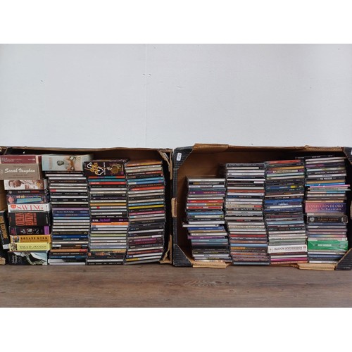 673 - Two boxes containing a collection of CD albums to include Johnny Hodges, Thad Jones, Roland Kirk, Co... 