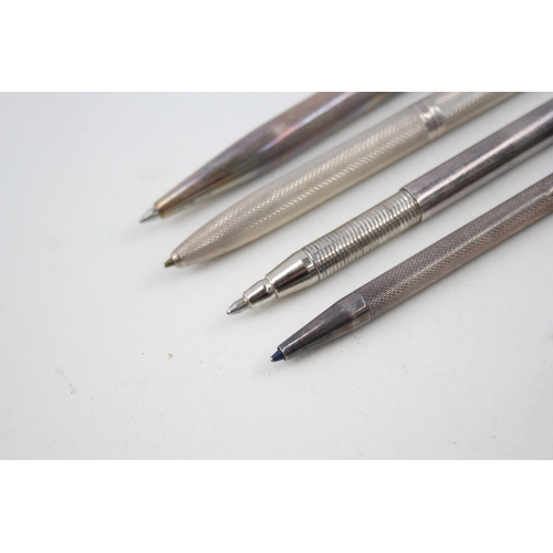 2192 - Four .925 silver ballpoint and rollerball pens