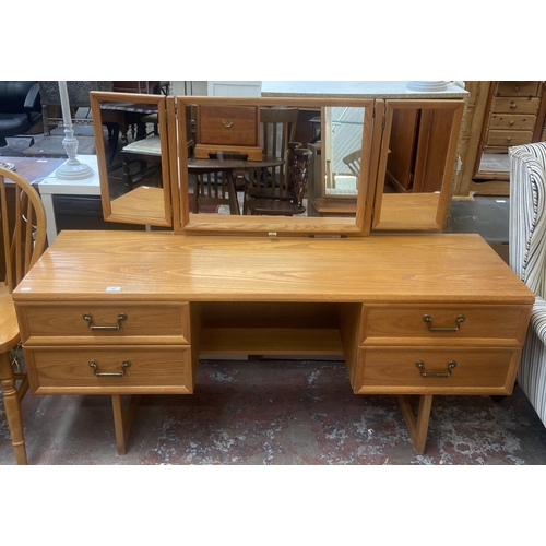 66 - A G Plan teak dressing table - approx. 110cm high x 150cm wide x 46cm deep