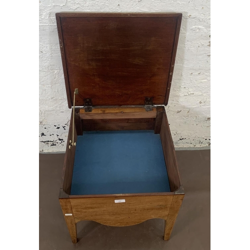 185 - A Georgian mahogany commode - approx. 46cm high x 48cm wide x 46cm deep