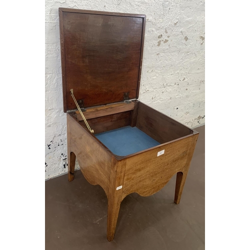 185 - A Georgian mahogany commode - approx. 46cm high x 48cm wide x 46cm deep