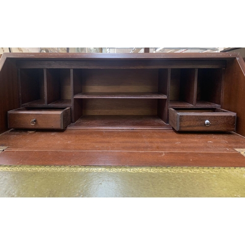 191 - A Georgian style mahogany bureau on bracket supports - approx. 100cm high x 75cm wide x 43cm deep