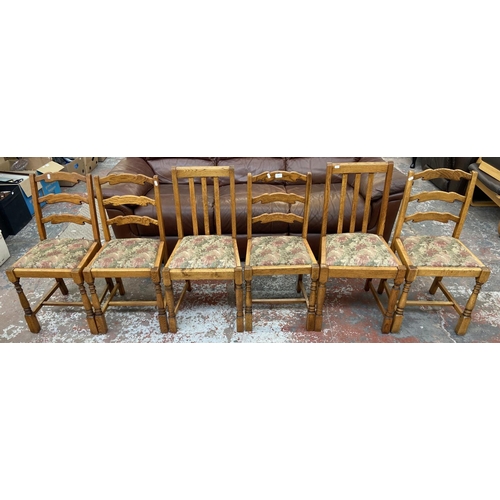 246 - Six oak dining chairs