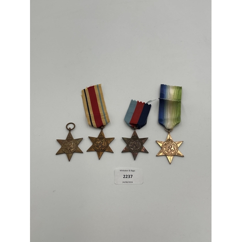 2237 - Four WWII medals, The Atlantic Star, The 1939-1945 Star, The Burma Star and The Pacific Star