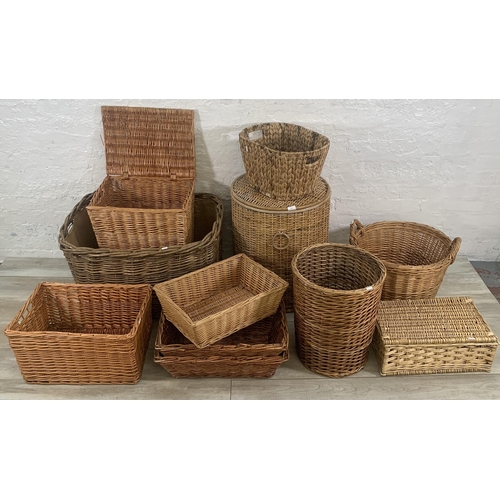 123 - Eleven wicker baskets