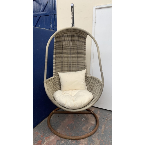 137 - A John Lewis Dante garden hanging pod chair - approx. 195cm high