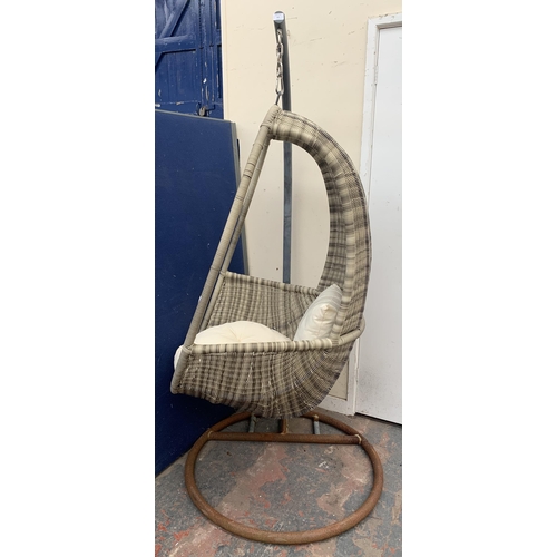 137 - A John Lewis Dante garden hanging pod chair - approx. 195cm high