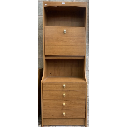 16 - A Schreiber teak effect drinks cabinet - approx. 169cm high x 60cm wide x 40cm deep