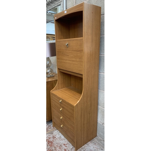 16 - A Schreiber teak effect drinks cabinet - approx. 169cm high x 60cm wide x 40cm deep