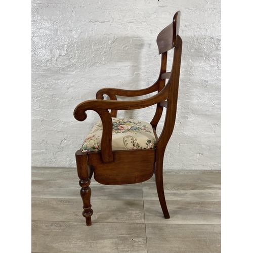 68 - A 19th century stained beech commode armchair