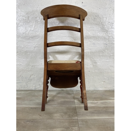 68 - A 19th century stained beech commode armchair