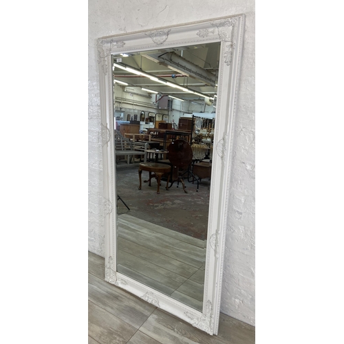 20 - A French style white painted framed bevelled edge wall mirror - approx. 90cm high x 172cm wide