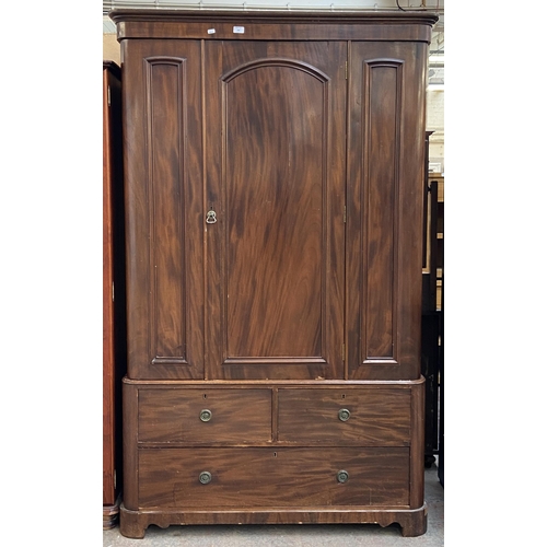 206 - A Victorian mahogany single wardrobe - approx. 198cm high x 120cm wide x 57cm deep