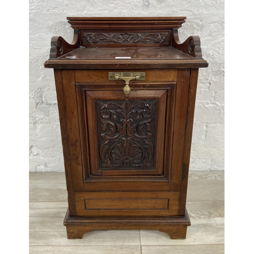 73 - A Victorian carved mahogany purdonium - approx. 67cm high x 41cm wide x 34cm deep