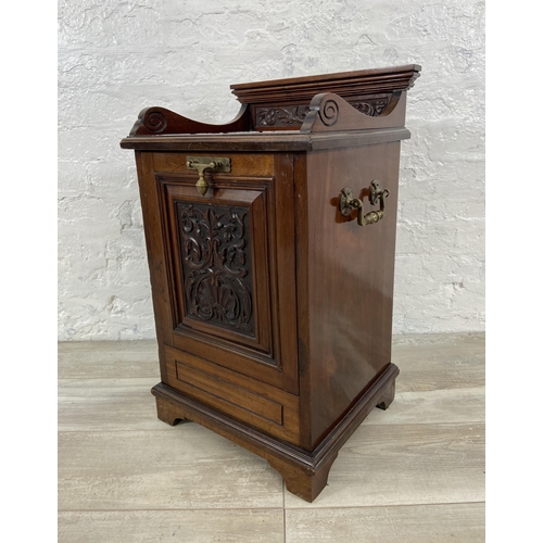 73 - A Victorian carved mahogany purdonium - approx. 67cm high x 41cm wide x 34cm deep