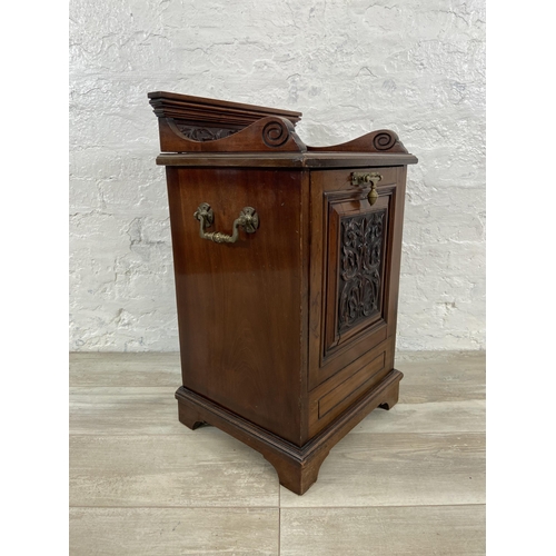 73 - A Victorian carved mahogany purdonium - approx. 67cm high x 41cm wide x 34cm deep