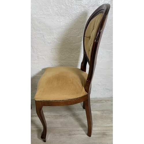 238 - Six French Louis XV style beech and fabric upholstered dining chairs