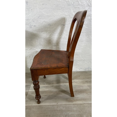 93 - Two pieces of antique furniture, one Edwardian beech two tier side table and one Victorian mahogany ... 