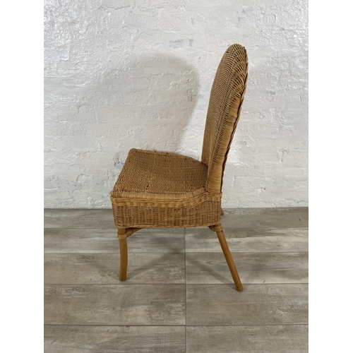 96 - Six wicker dining chairs