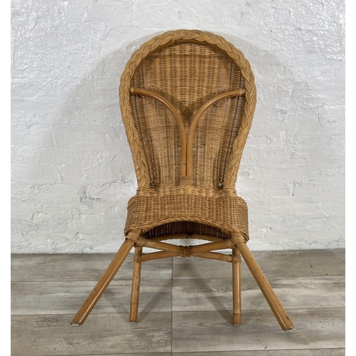 96 - Six wicker dining chairs